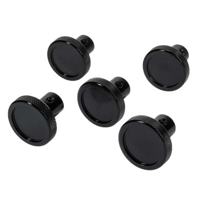 Black Billet Dash Knobs, Set of 5, 66-77 Ford Bronco